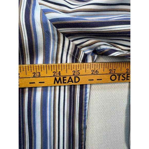 Thomas Dean Mens Long-Sleeve Button-Up Shirt Size XL Multicolor Striped - Picture 5 of 10